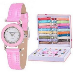 Interchangeable Watch Gift Set In Box For Girls - 6 Dial & Strap Multicolour watch